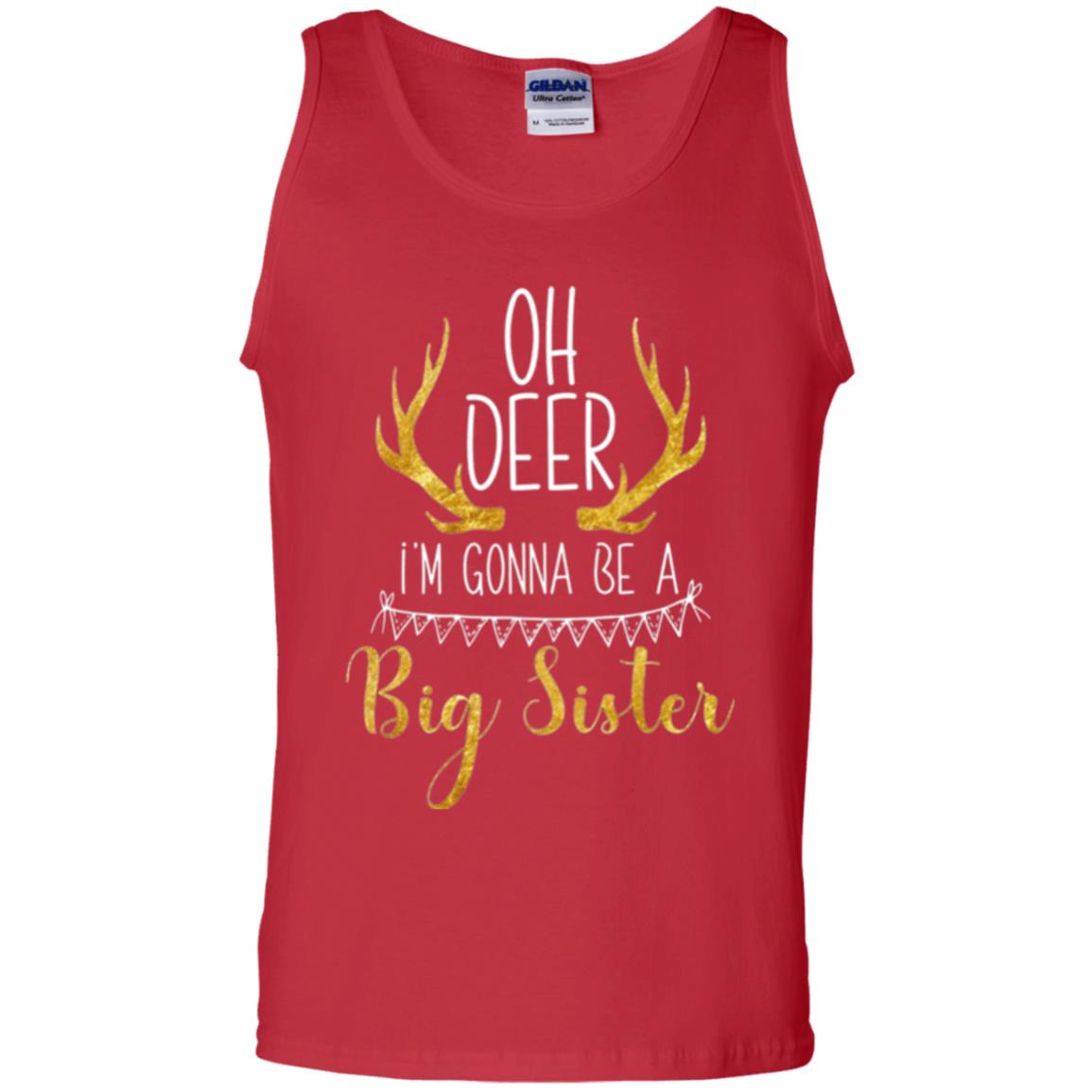 Announcement T-shirt Oh Deer I_m Gonna Be A Big Sister Red