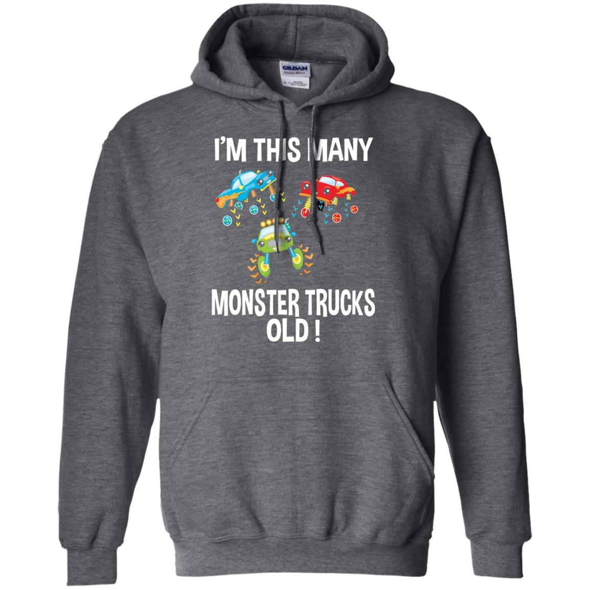 Birthday 3th Shirt Im This Many Monster Trucks Old Dark Heather