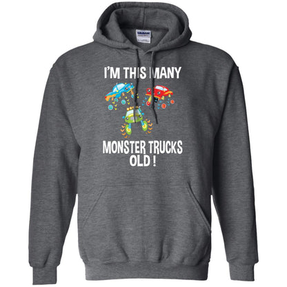 Birthday 3th Shirt Im This Many Monster Trucks Old Dark Heather