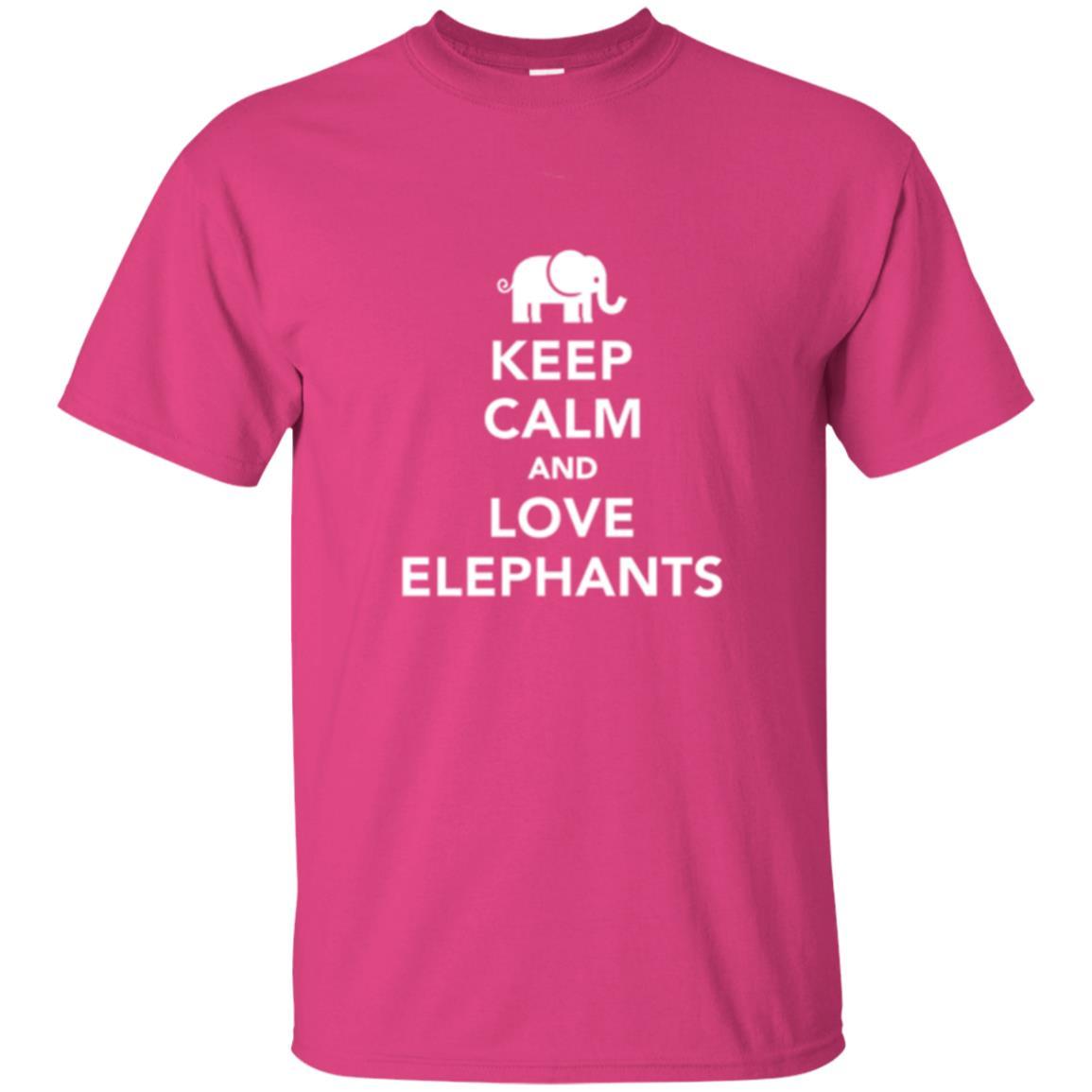 Elephant Lover T-shirt Keep Calm And Love Elephants T-shirt Heliconia