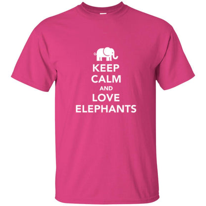 Elephant Lover T-shirt Keep Calm And Love Elephants T-shirt Heliconia