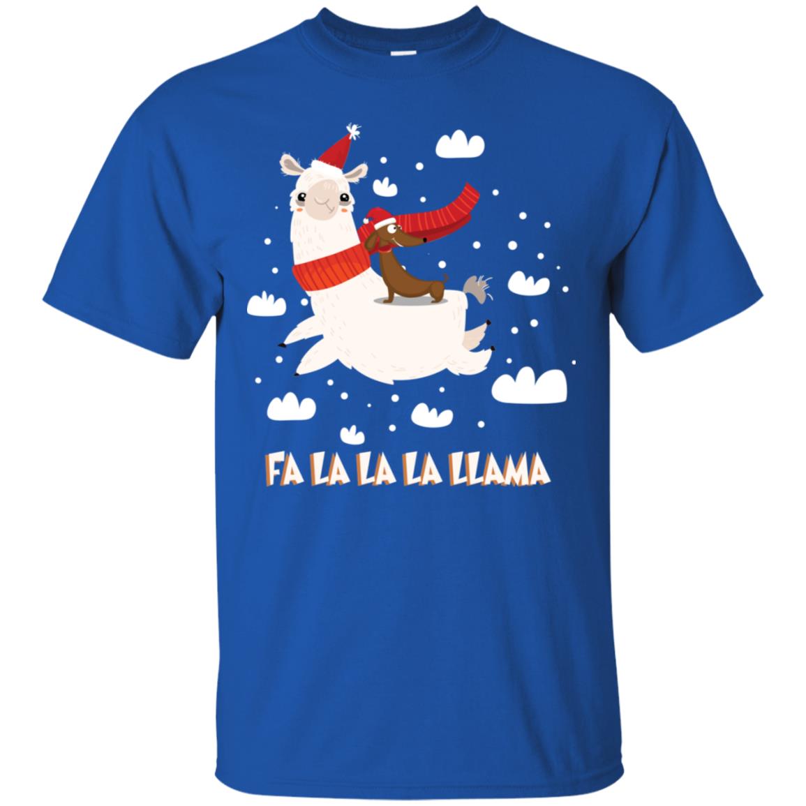 Fa La La La Llama With Dachshund X-mas Gift Shirt Royal