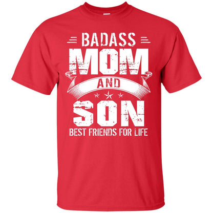 Badass Mom And Son Best Friends For Life Shirt Red