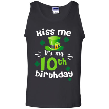 Kiss Me It_s My 10th Birthday Patrick_s Day T-shirt Black