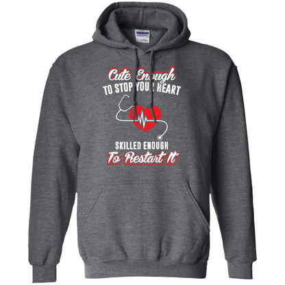 Cute Enough To Stop Your Heart Heart Disease T-shirt Dark Heather