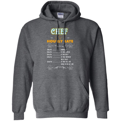 Chef Hourly Rate Cooking Cooker Gift Shirt Dark Heather