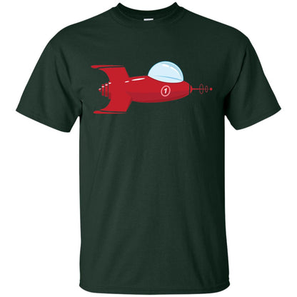 Vintage Spaceship Video Game Gamer T-shirt Forest
