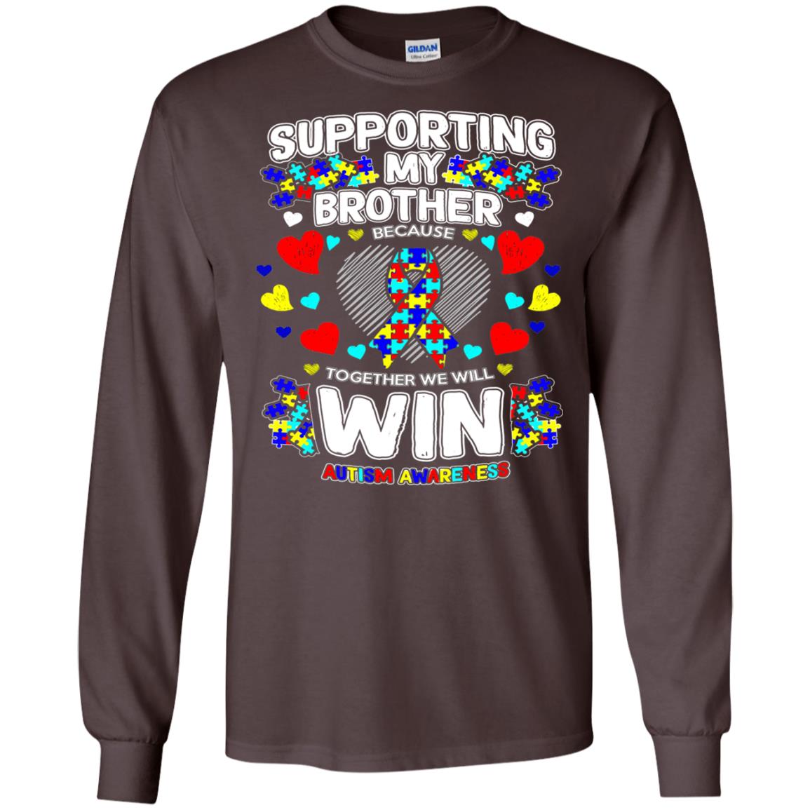 Autism Awareness Shirts For Supporting My Brother Dark Chocolate