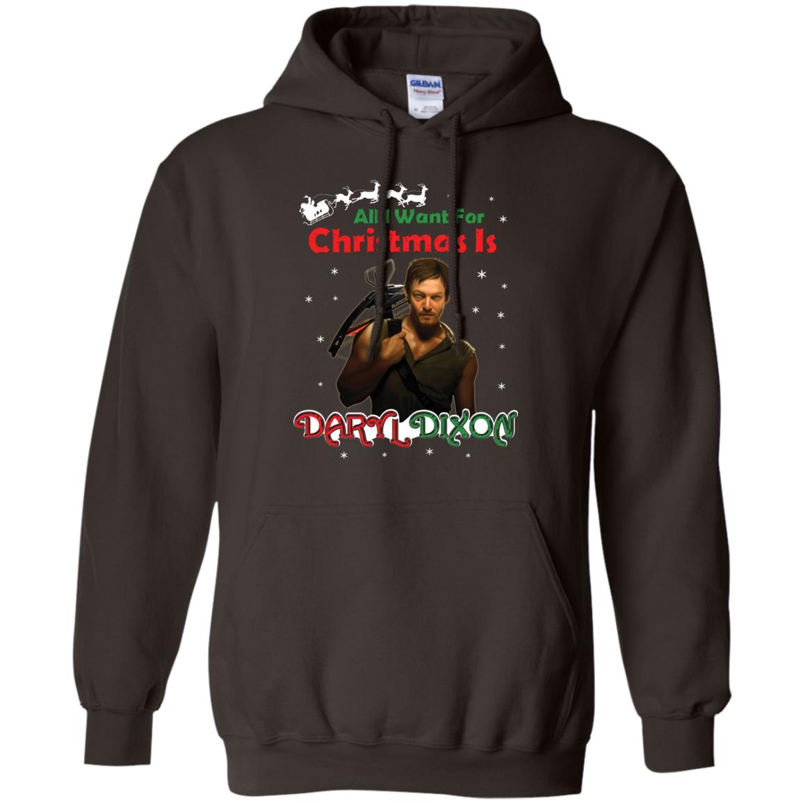 All I Want For Christmas Is Daryl Dixon Shirt Dark Chocolate