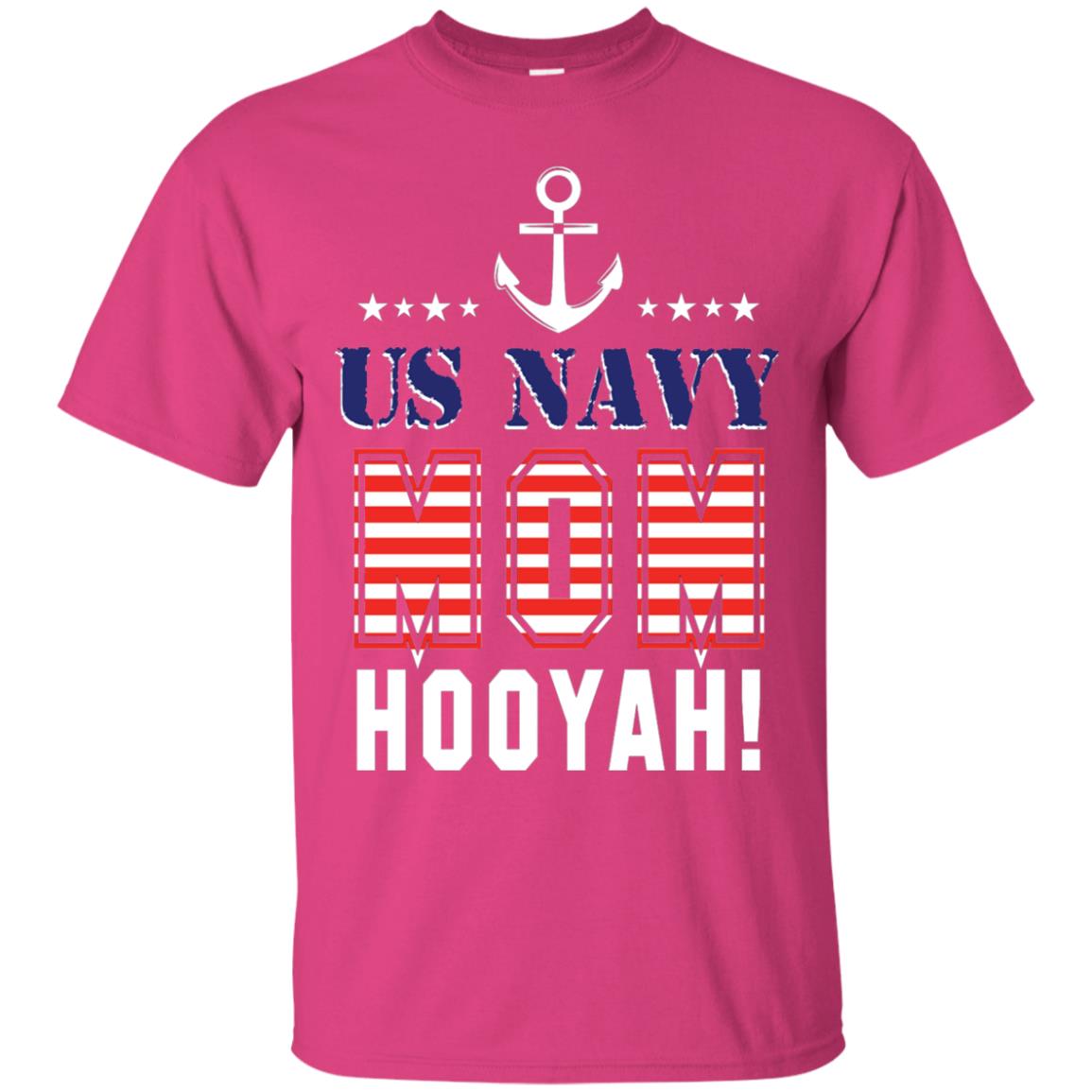 Us Navy Mom Hooyah Shirt Heliconia