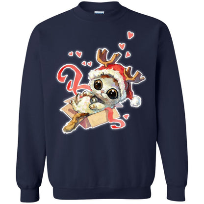 Cat Lover T-shirt Merry Christmas Navy