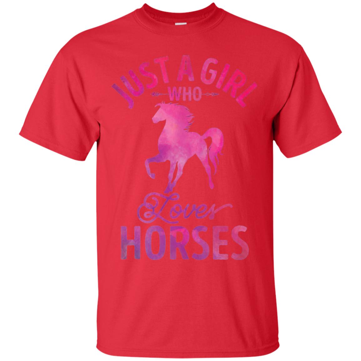 Just A Girl Who Loves Horses T-shirt Watercolor Horse Red