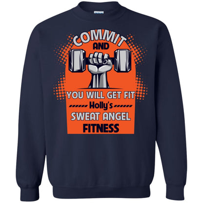 Commit And You Will Get Fit Holly's Sweat Angle Fitness Shirt Navy