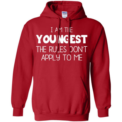 Family T-shirt I Am The Youngest The Rules Don't Apply To Me Red