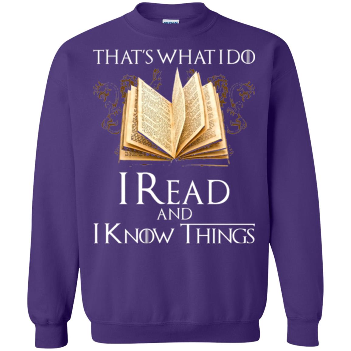Book Lovers Nerds T-shirt That_s What I Do I Read And I Know Things Purple