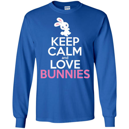 Bunny T-shirt Keep Calm And Love Bunnies Royal