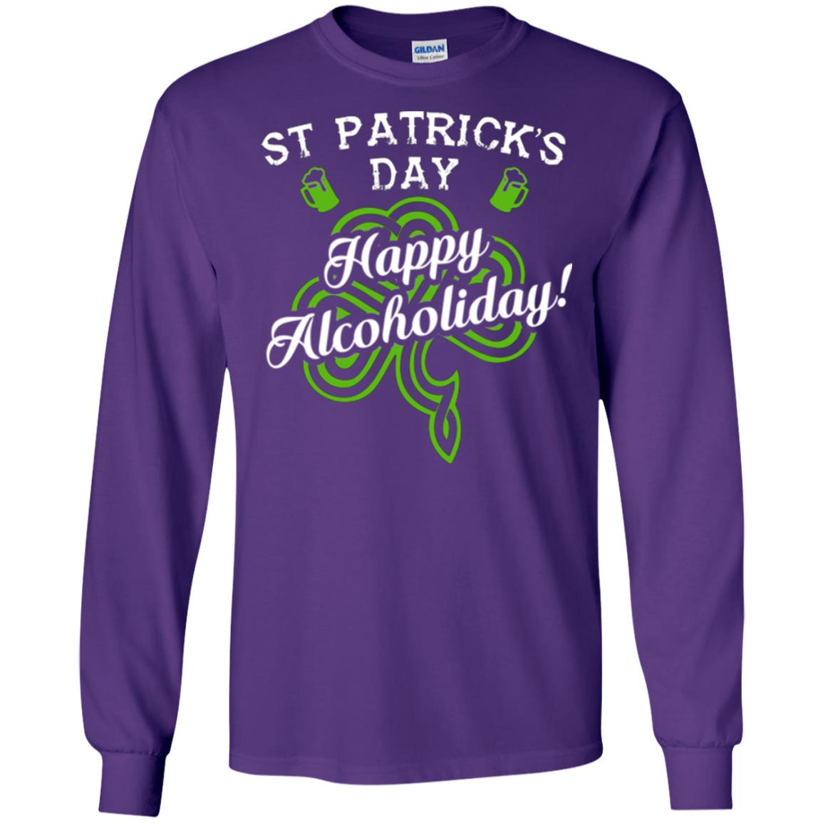 St. Patrick's Day T-shirt Happy Alcoholiday Purple