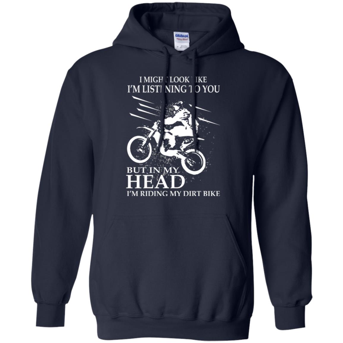 Funny Motocross T-shirt I_m Riding My Dirt Bike Navy