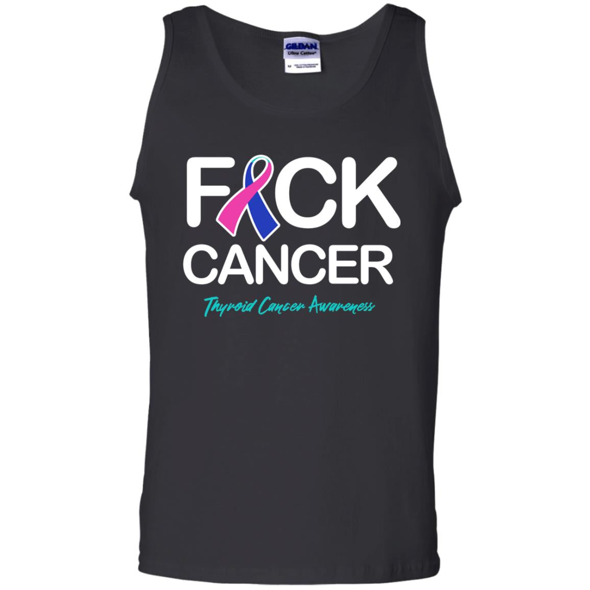 Fck Cancer Thyroid Cancer Awareness T-shirt Black
