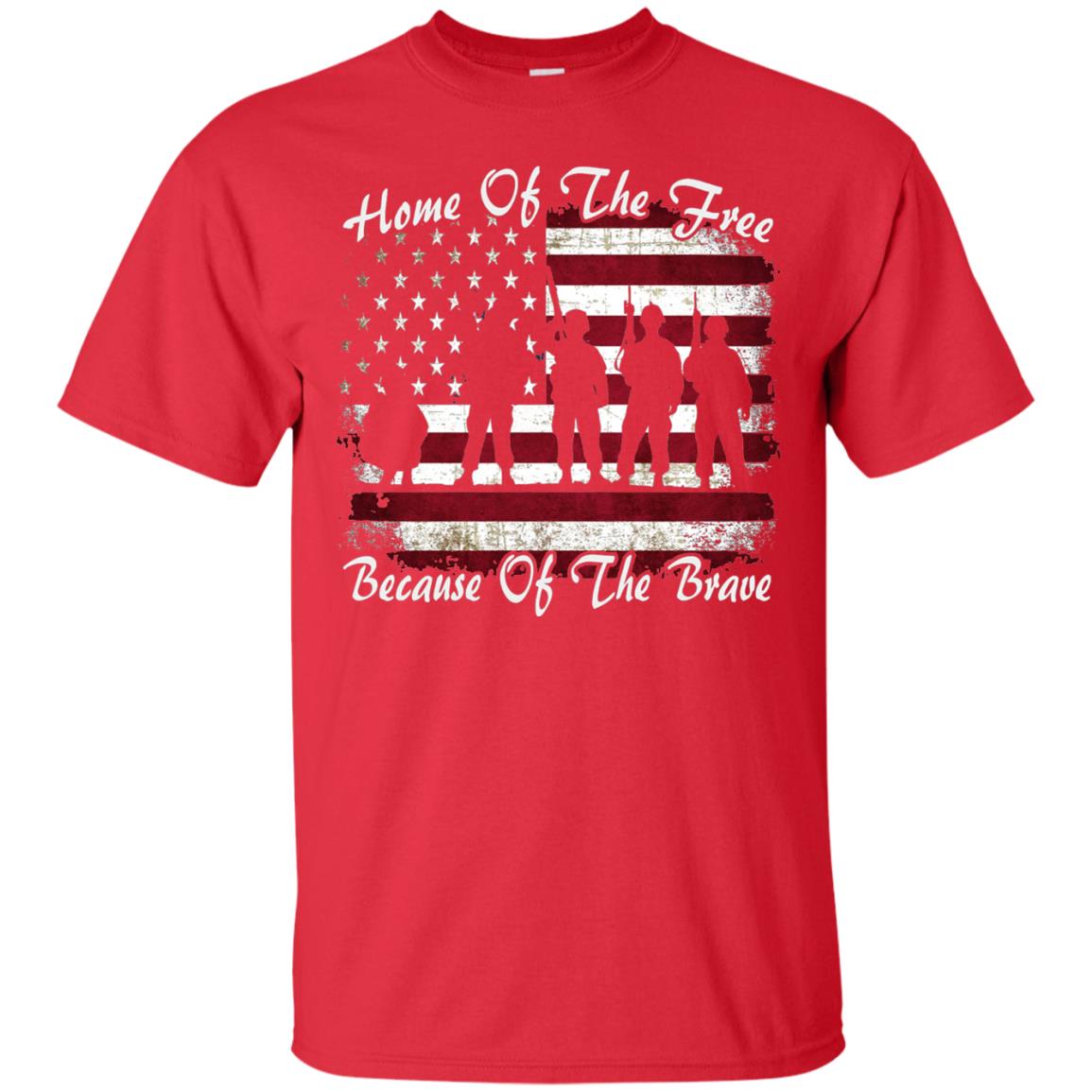 Home Of The Free Because Of The Brave Flag Military Shirt Red