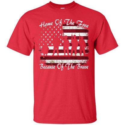 Home Of The Free Because Of The Brave Flag Military Shirt Red