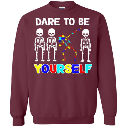 Dare To Be Yourself Autism Awareness Shirt Maroon