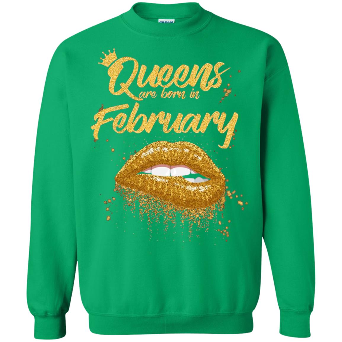 Black Women T-shirt Queens Are Born In February Birthday Irish Green