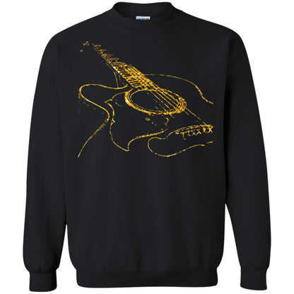 Guitar Gold Guitarist Gift Shirt For Mens Or Womens Black