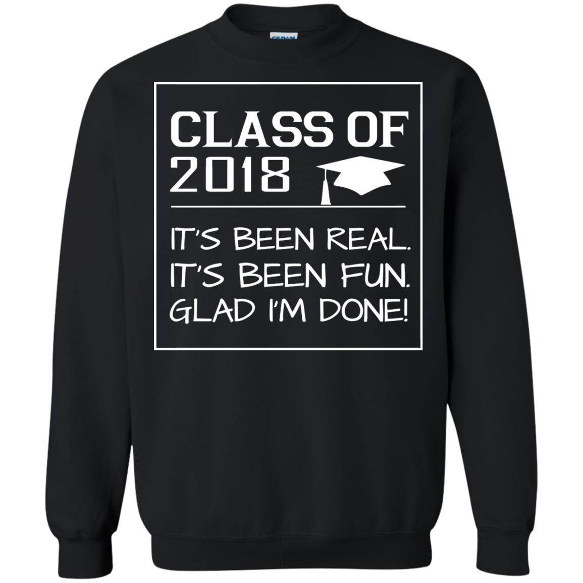 Class Of 2018 It_s Been Real It_s Been Fun Glad I_m Done Student T-shirt Black