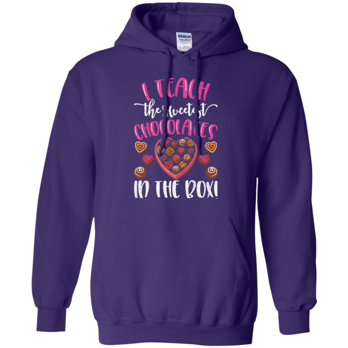 Valentines Day T-shirt I Teach The Sweetest Chocolates In The Box Purple