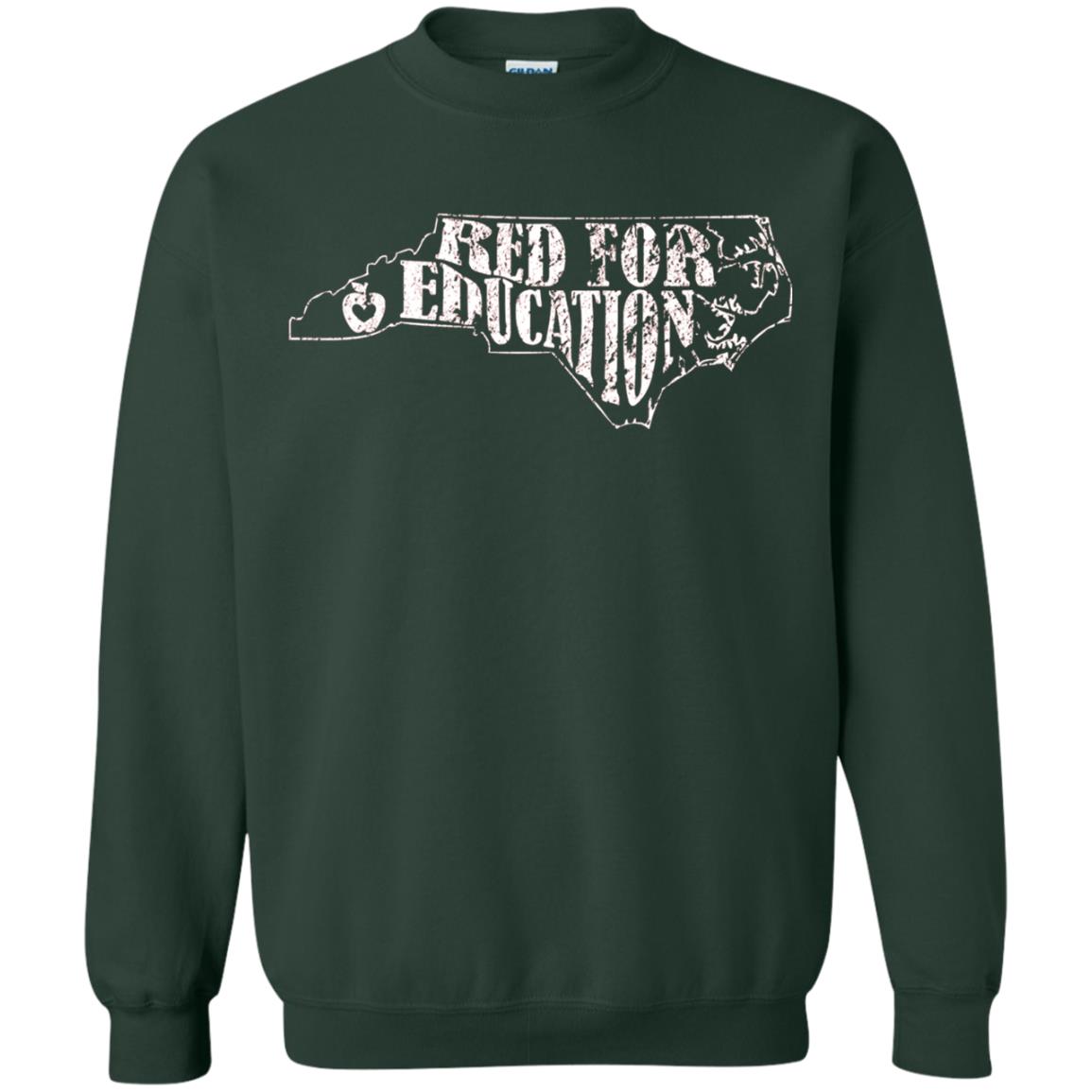 Distressed North Carolina Nc Red For Educator Shirt Forest Green