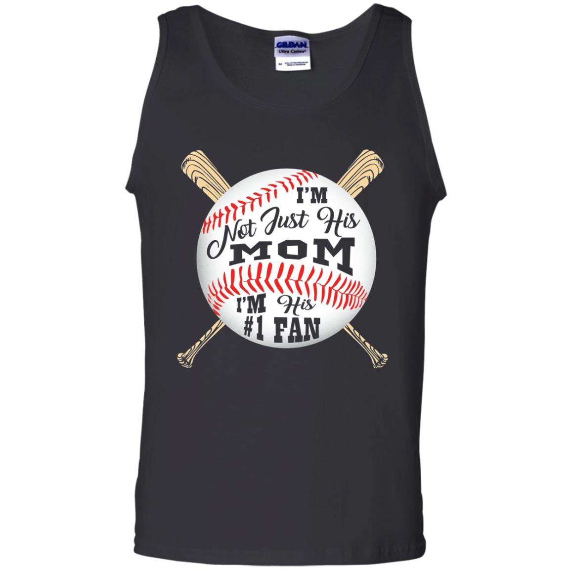 Baseball Mom Shirt Im Not Just His Mom Fan Black