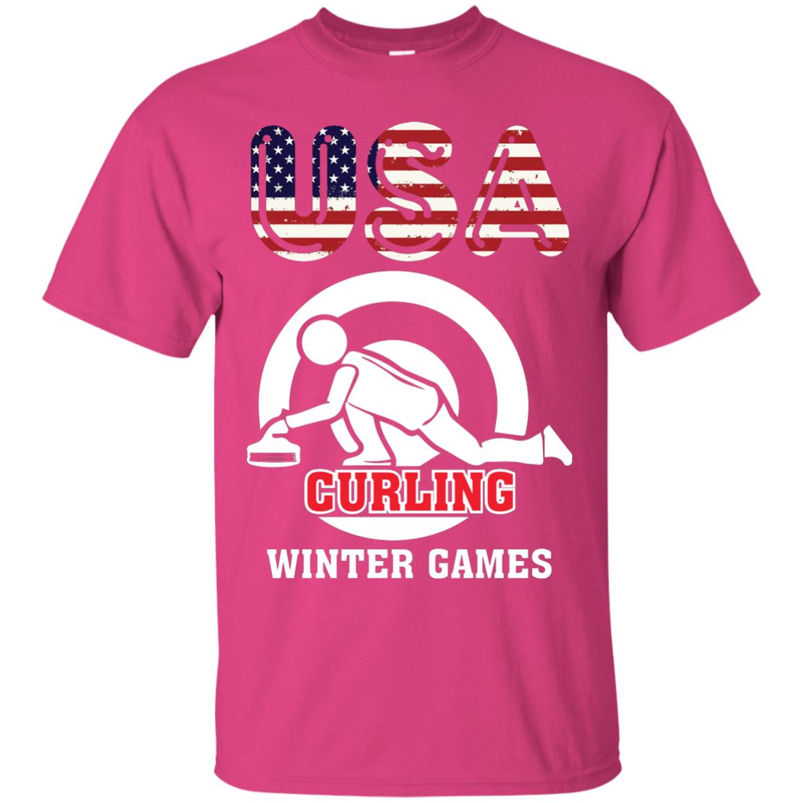 Usa Curling Winter Games Curling Lover T-shirt Heliconia