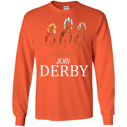 Derby 2018 Jockey Horse Racing T-shirt Orange