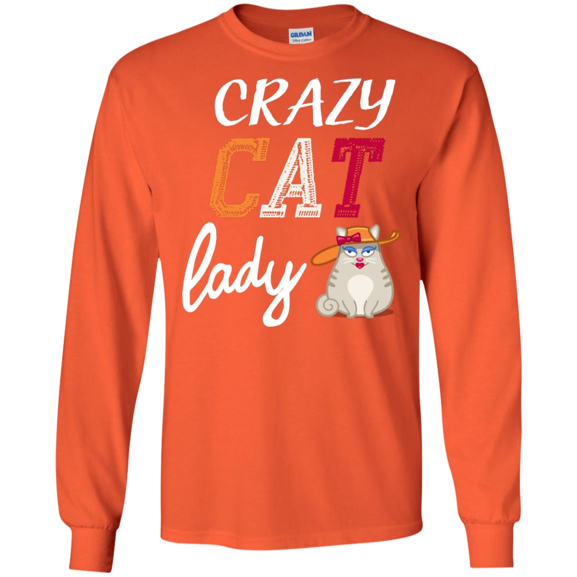 Crazy Cat Lady Chicken Shirt For Girls Womens Orange