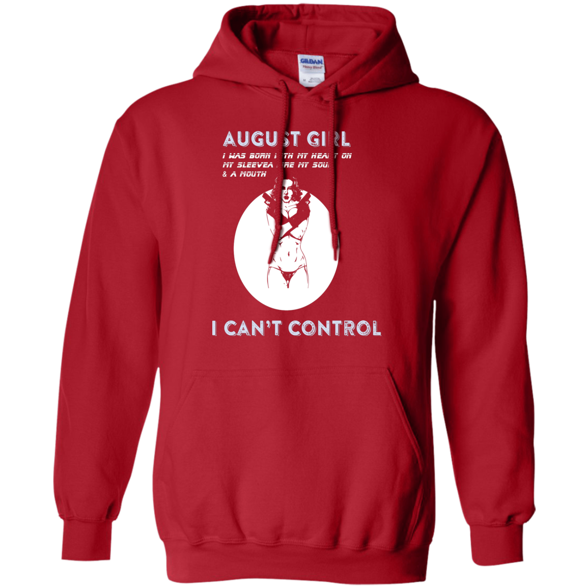 August Girl I Was Born With My Heart T-shirt Red