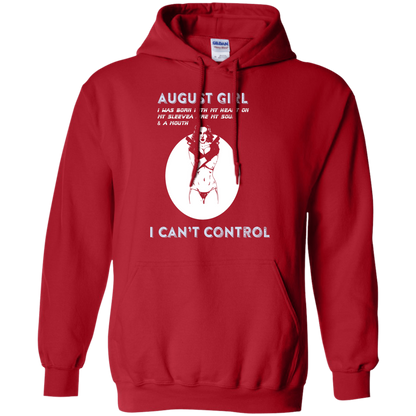 August Girl I Was Born With My Heart T-shirt Red
