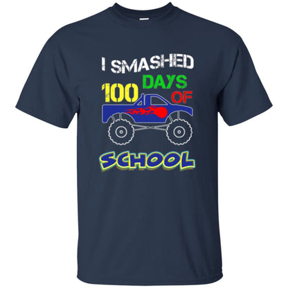 Trucker T-shirt I Smashed 100 Day Of School Navy