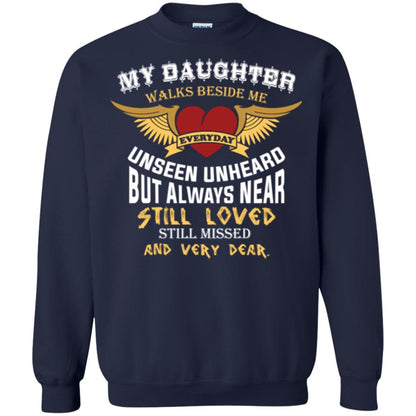 Family T-shirt My Daughter Walks Beside Me Everyday Navy