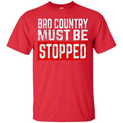 Bro Country Must Be Stopped Traditional Outlaw Country Shirt Red