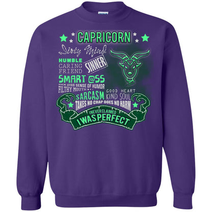 Dirty Mind Humble Caring Friend Filthy Sinner Mouth Good Heart Kind I Never Clamed I Was Perfect Capricorn Birthday Purple