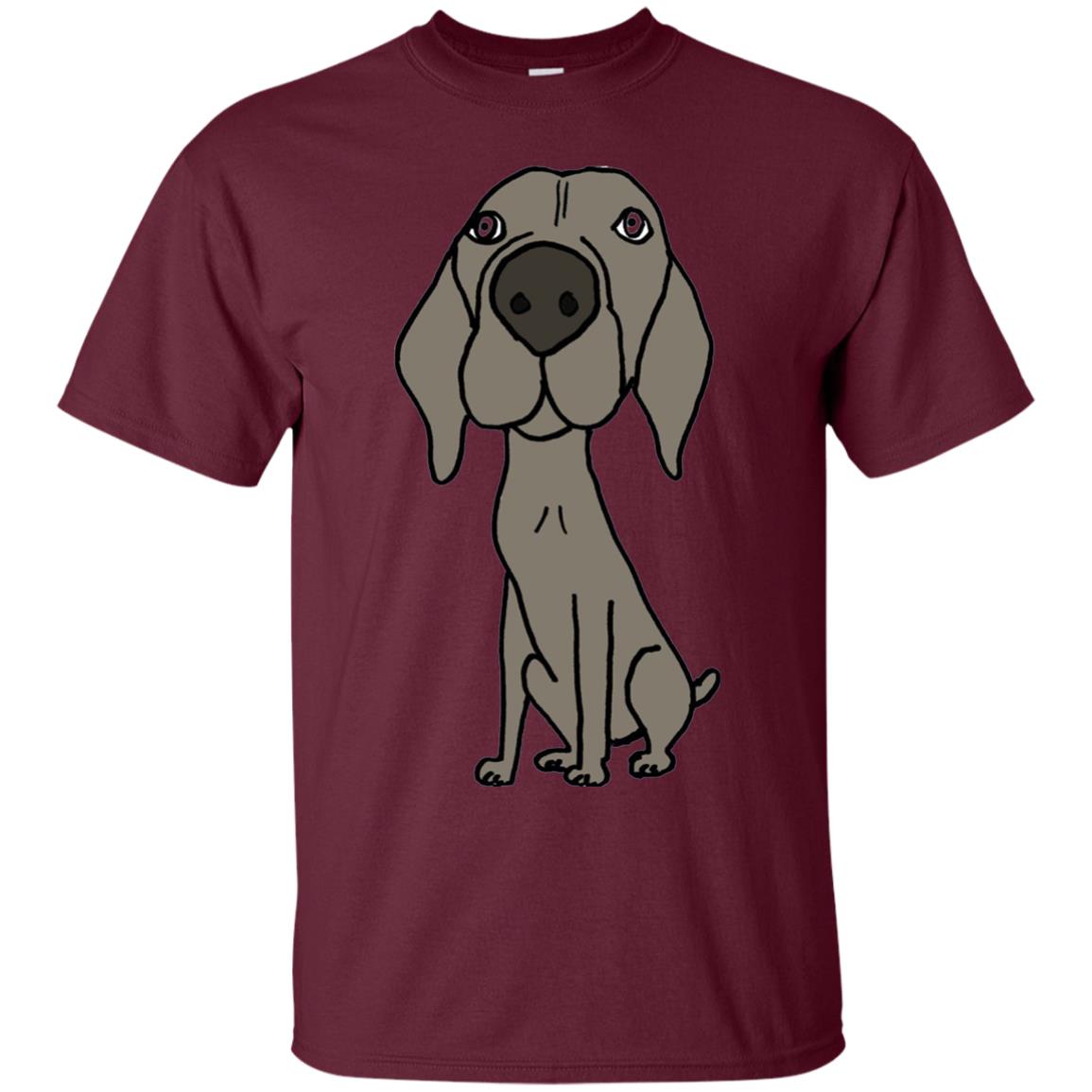 Smiletodaytees Funny Weimaraner Dog Cartoon T-shirt Maroon