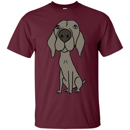 Smiletodaytees Funny Weimaraner Dog Cartoon T-shirt Maroon