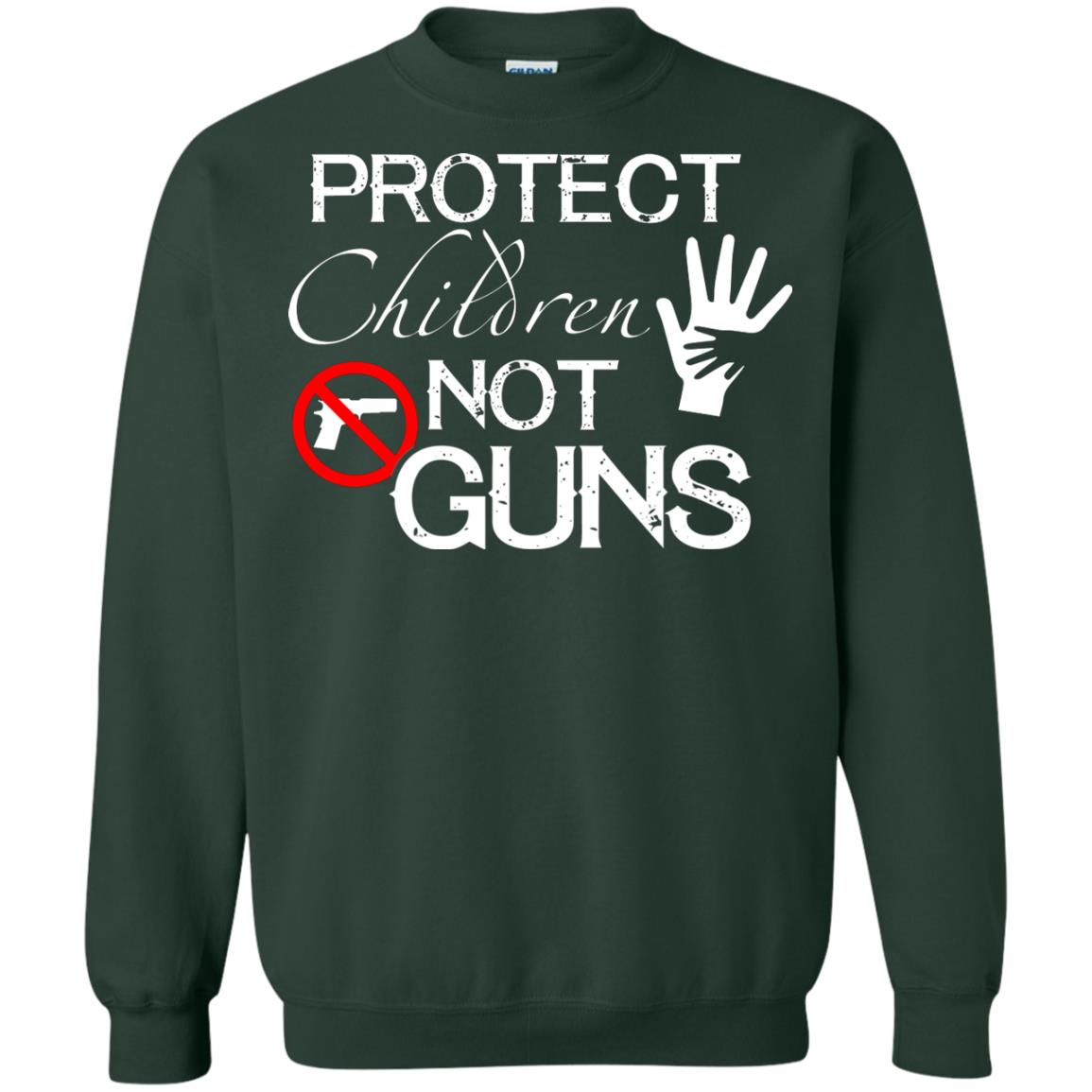 Anti Gun T-shirt Protect Children Not Gun Forest Green