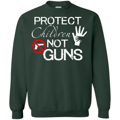 Anti Gun T-shirt Protect Children Not Gun Forest Green