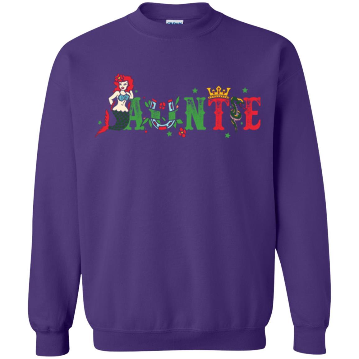 Aunt T-shirt Mermaid Auntie T-shirt Purple