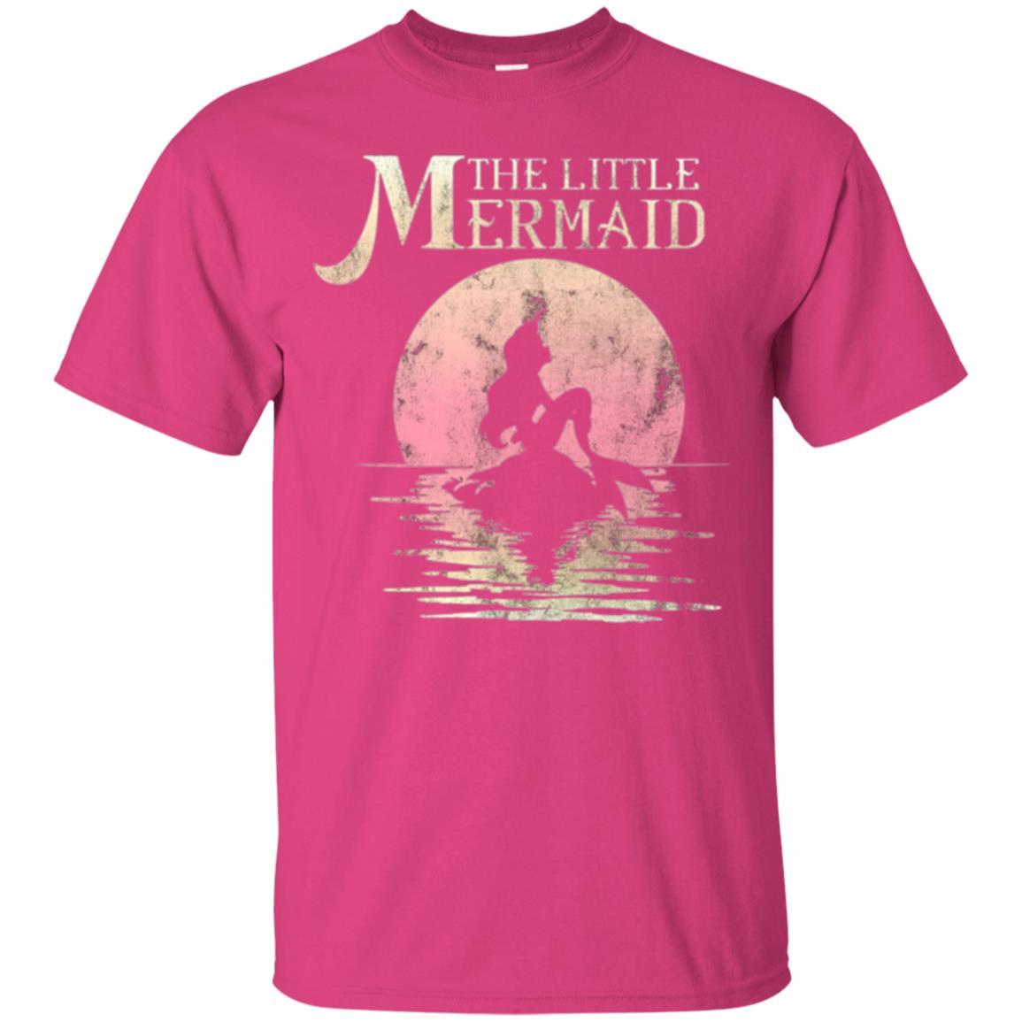 Cartoon T-shirt The Little Mermaid Ariel Rock Moon Silhouette Heliconia