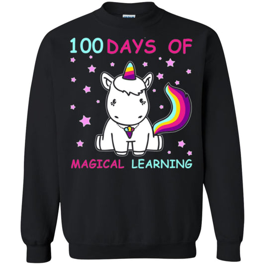 Unicorn Lover T-shirt 100 Days Of Mgical Learning Black