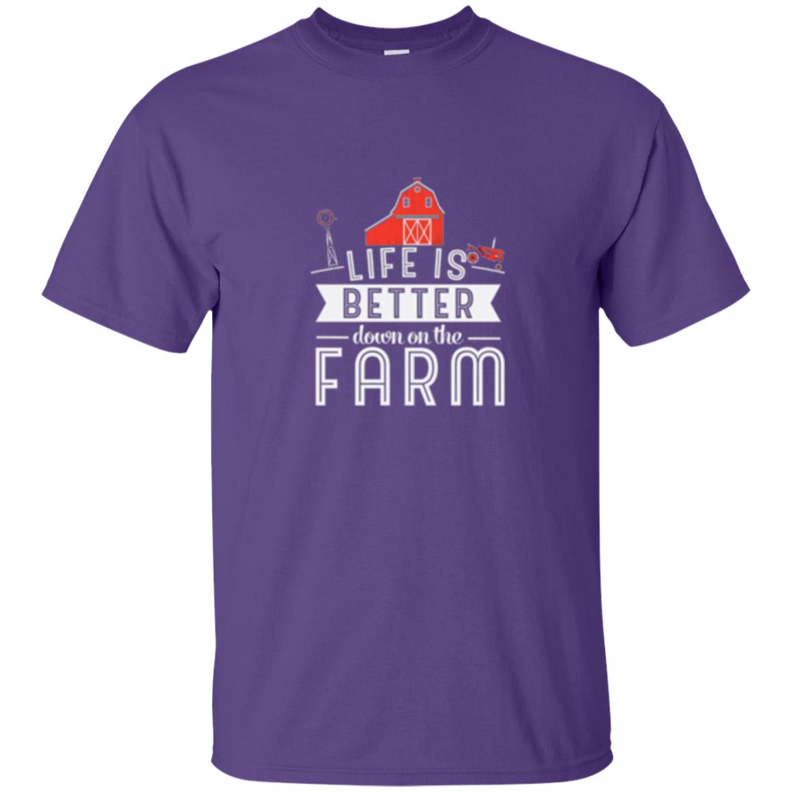 Life Is Better Down On The Farm Farmer T-shirt Purple