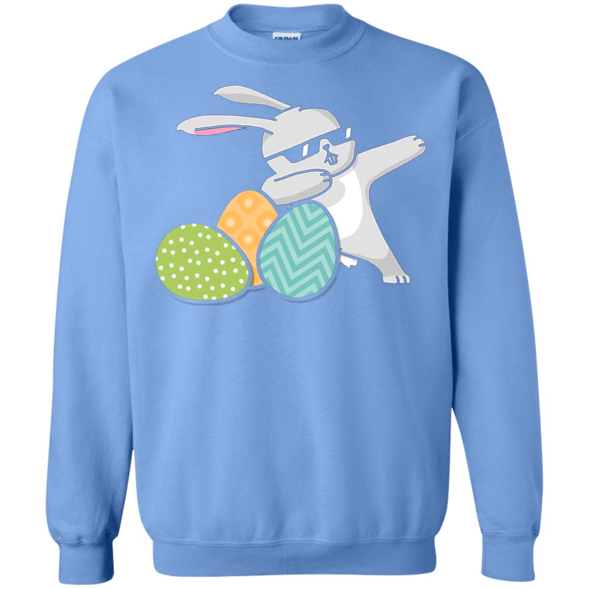 Easter Bunny Dabbing Gift Shirt For Dabbing Lover Carolina Blue